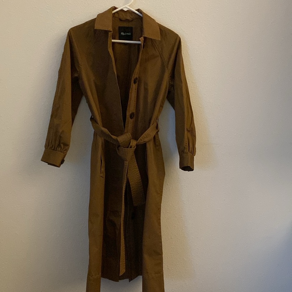 NWOT Madewell Montrose Belted Trench Coat Kraft Brown XXS